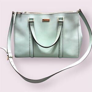 Kate Spade Large Mint Green Loden Leather Satchel/Crossbody EUC